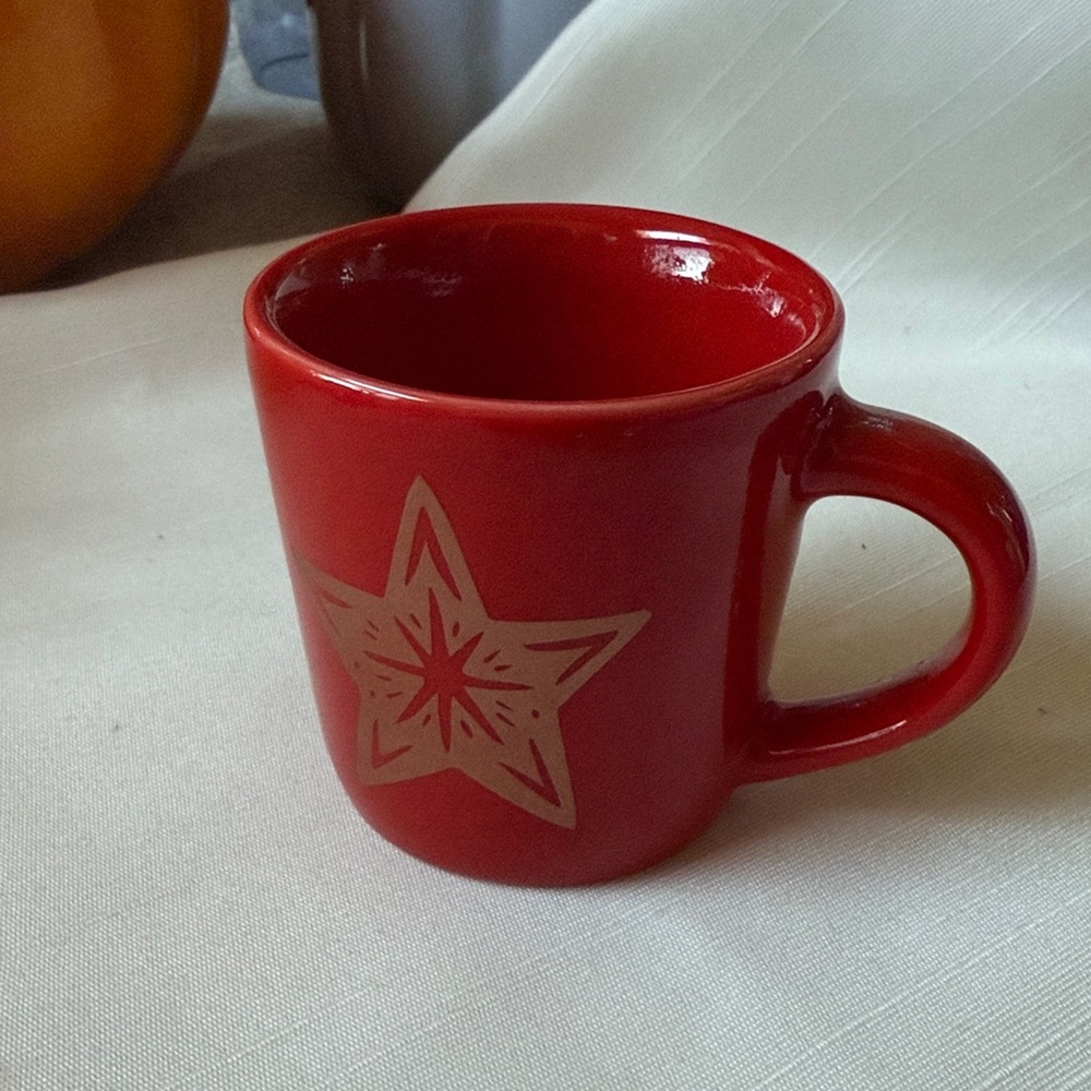 Starbucks 2018 Holiday Red mini Mug with Star Design 3 fl oz